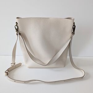 Mint Madewell Transport Leather Bucket Bag White